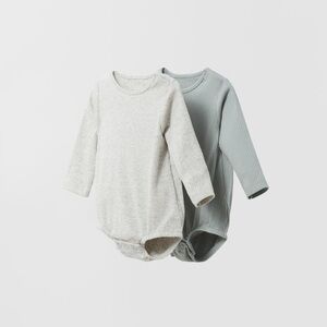Light Blue & Grey Zara Baby Onesie